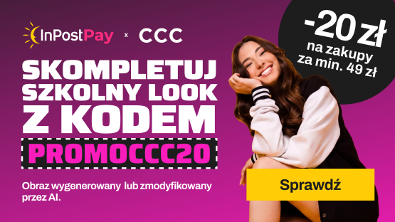 Promocja: Zniżka 20 zł na zakupy w CCC z kodem PROMOCCC20 przy min. 49 zł. Obraz wygenerowany lub zmodyfikowany przez AI.